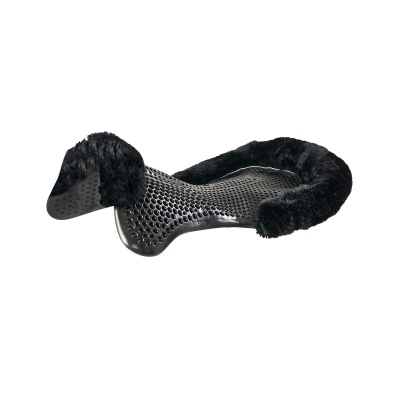 Sela de equitação preta com pelúcia negra