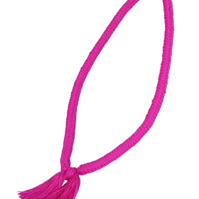 Cordão decorativo cor-de-rosa com franjas