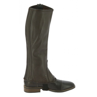 Bota alta castanha com fecho lateral