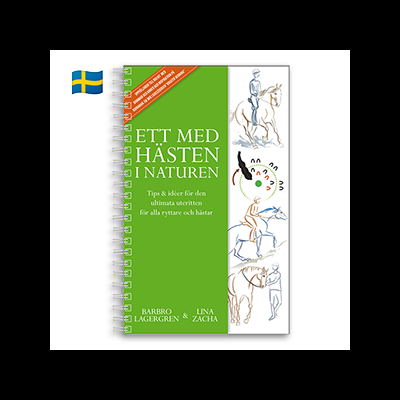 Capa de livro verde com desenhos de cavaleiros a cavalo e texto em sueco