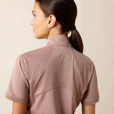 T-shirt rosa claro de manga curta vista de costas