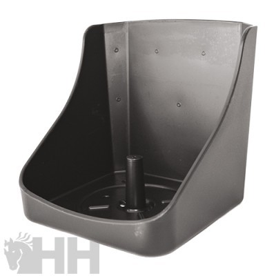 Suporte de plástico preto com base quadrada e pino central