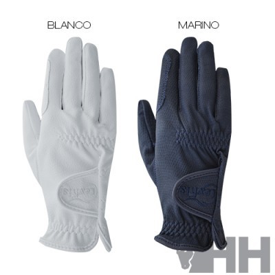 Dois pares de luvas, branco e azul-marinho, com textura suave e padrão ondulado no pulso