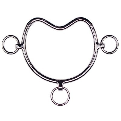 Argola metálica prateada com três aros circulares