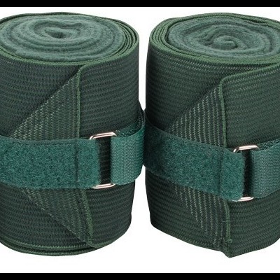 Quatro bandagens elásticas verdes com fecho de velcro