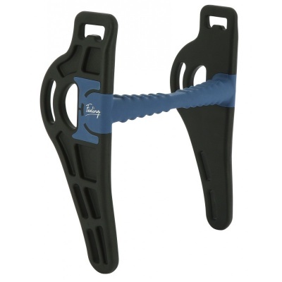 Suporte para tabaco de pulmão preto e azul com texto True Timing.