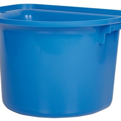 Balde de plástico azul com borda larga