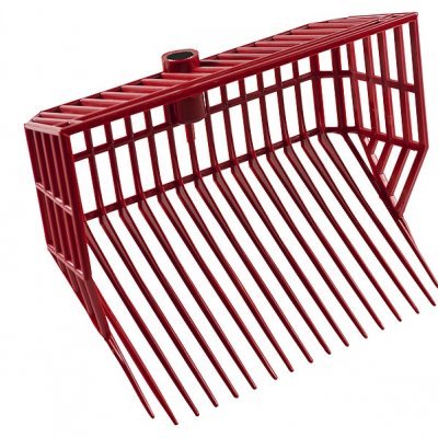 Enxada vermelha de plástico com dentes longos