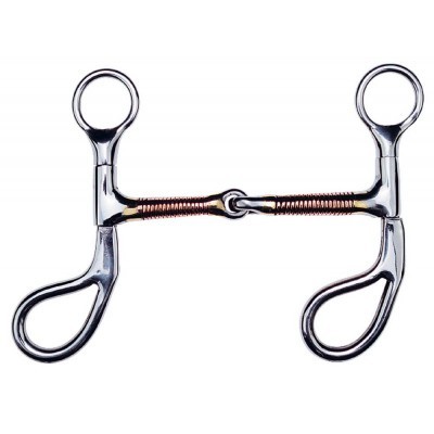 Freno metálico para cavalo com molas e argolas em metal brilhante