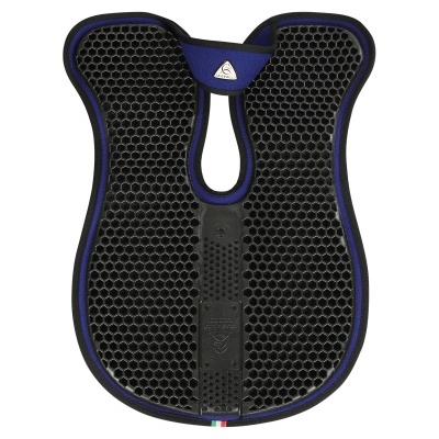 Alforge para sela com padrão de favo de mel preto e contorno azul