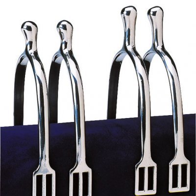 Conjunto de quatro esporas metálicas cromadas para equitação