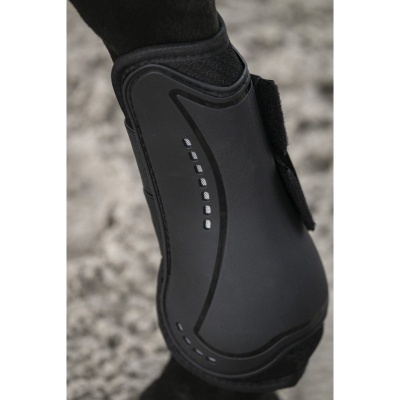 Proteção preta para perna de cavalo com fecho de velcro