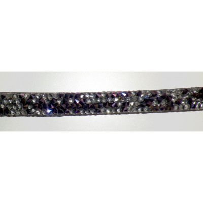 Faixa decorativa com cristais cinza e preto