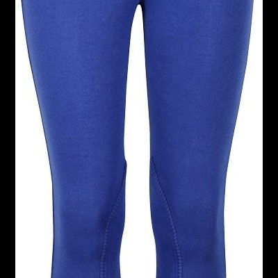 Calças desportivas azuis com detalhes azul claro e fecho lateral