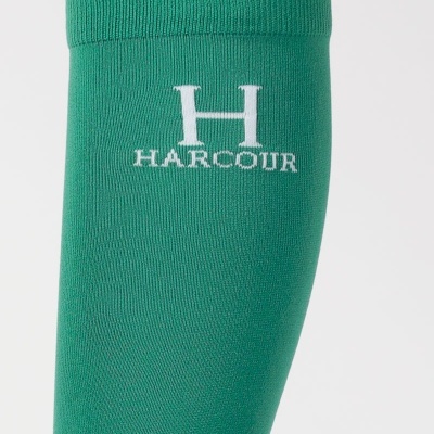 Meia verde com logótipo HARCOUR branco