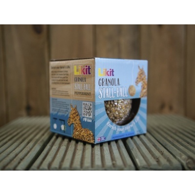 Caixa de granola para cavalos Likit Granola Stall-Ball com janela transparente