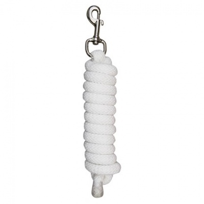 Cordão branco trançado com mosquetão metálico