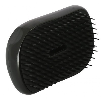 Escova de cabelo preta oval com pinos flexíveis