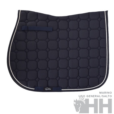 Almofada de sela para cavalo marinho com padrões hexagonais e bordas brancas