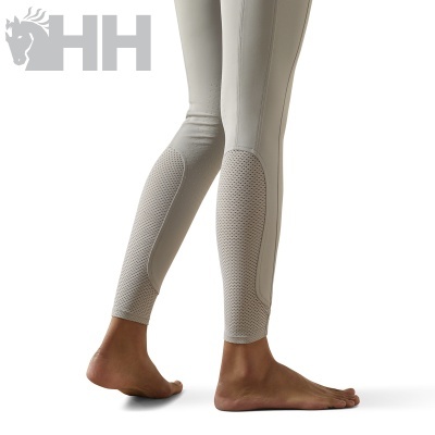 Leggings cinzentas com elementos perfurados e reforço texturizado na parte inferior