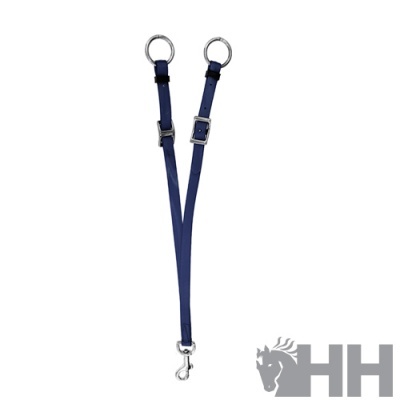 Duplo leveador de cabos azul com argolas metálicas e fecho de gancho