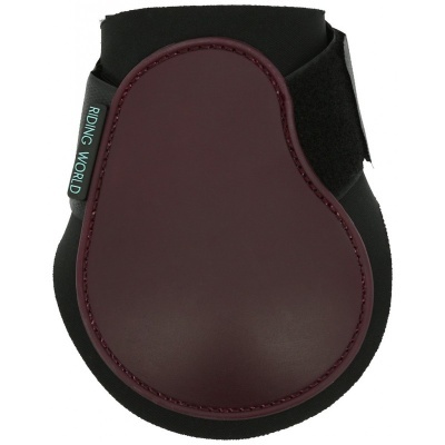 Protetor para patas de cavalo bordeaux e preto com etiqueta RIDING WORLD
