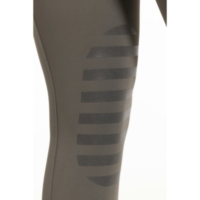 Legging cinza com padrão listrado horizontal mais escuro