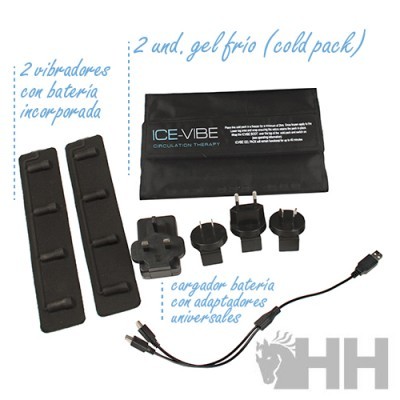 Conjunto de vibradores, cold pack e carregadores universais ICE-VIBE