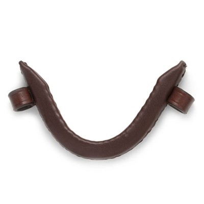 Acolchoado castanho para alça de bolsa com fixações em couro