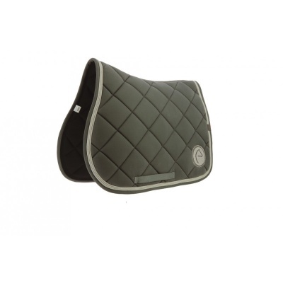 Alforge para sela de cavalo acolchoado cinza escuro com padrões de quadrados