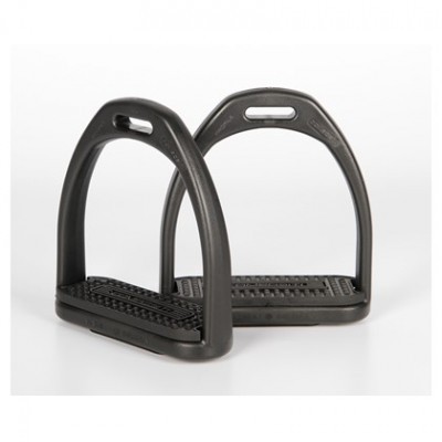 Par de estribos pretos de plástico com superfície antiderrapante