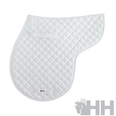 Suadouro para cavalo branco matelassado com padrão de losangos e etiqueta HH