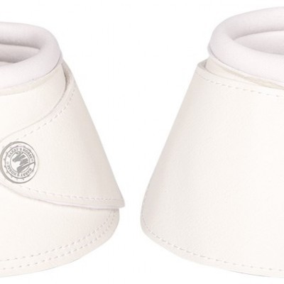 Par de protetores brancos para cascos em material similar a couro