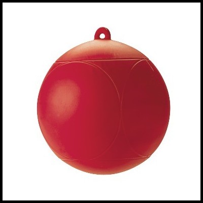Ornamento de Natal vermelho em forma de bola com padrão de linhas curvas