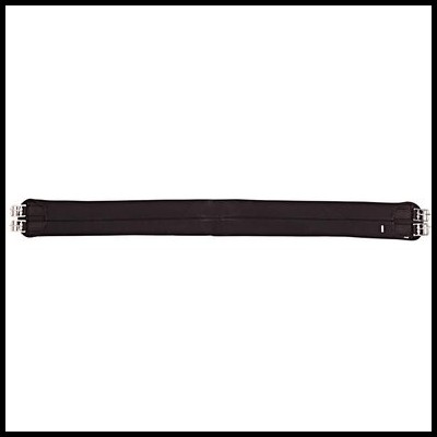 Cinta elástica preta com fivelas metálicas prateadas