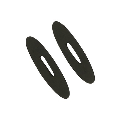 Par de grampos de cabelo pretos, formato oval, fenda central