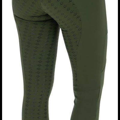 Leggings verdes com textura antiderrapante e cintura alta