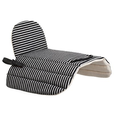 Assento almofadado listrado preto e branco para cadeira