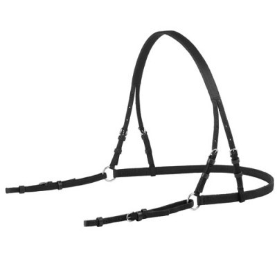 Rédea de nylon preta com fivelas metálicas