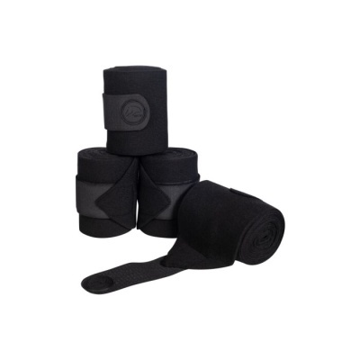 Conjunto de ligaduras elásticas pretas com fecho de velcro