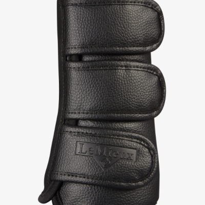 Proteção preta para cavalos com tiras de velcro e marca LeMieux