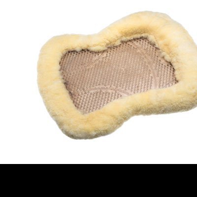 Tapete para carro com centro castanho e borda felpuda amarelo claro