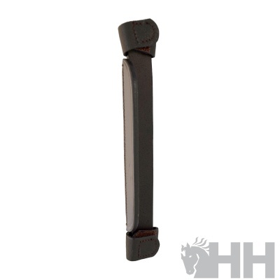 Alça de transporte cinzenta e preta sobre fundo branco com logo HH