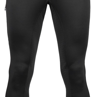 Calças justas pretas com fecho e bolsos