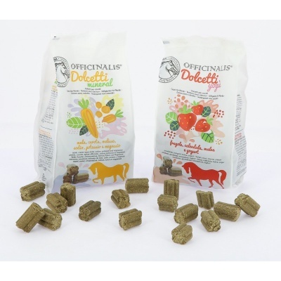 Pacotes de snacks OFFICINALIS Dolcetti com pellets para cavalos