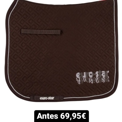 Tapete de sela castanho Euro-star Suadouro Excellent com bordas brancas