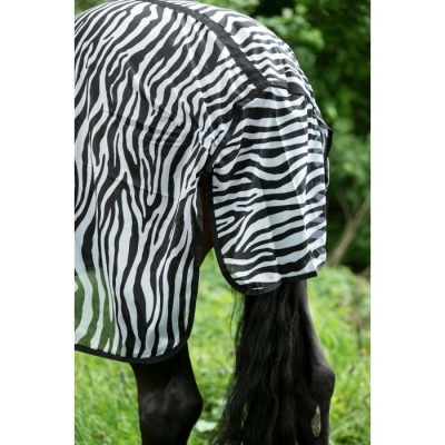 Manta para cavalo com padrão zebra preto e branco