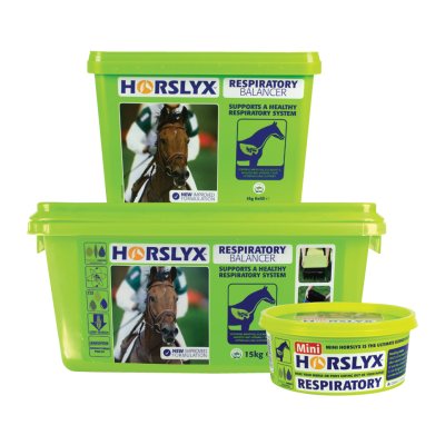 Embalagens verdes do produto HORSYLX Respiratory Balancer para cavalos
