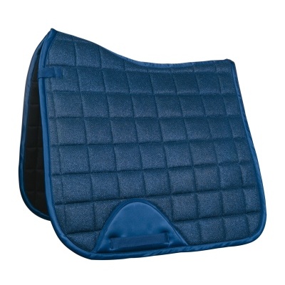 Tapete para sela de cavalo azul escuro acolchoado com padrão quadrado