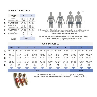 Tabela de tamanhos para capacetes com medidas detalhadas e ilustrações
